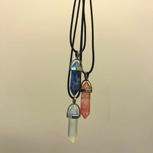3pc Crystal Pendant Necklace